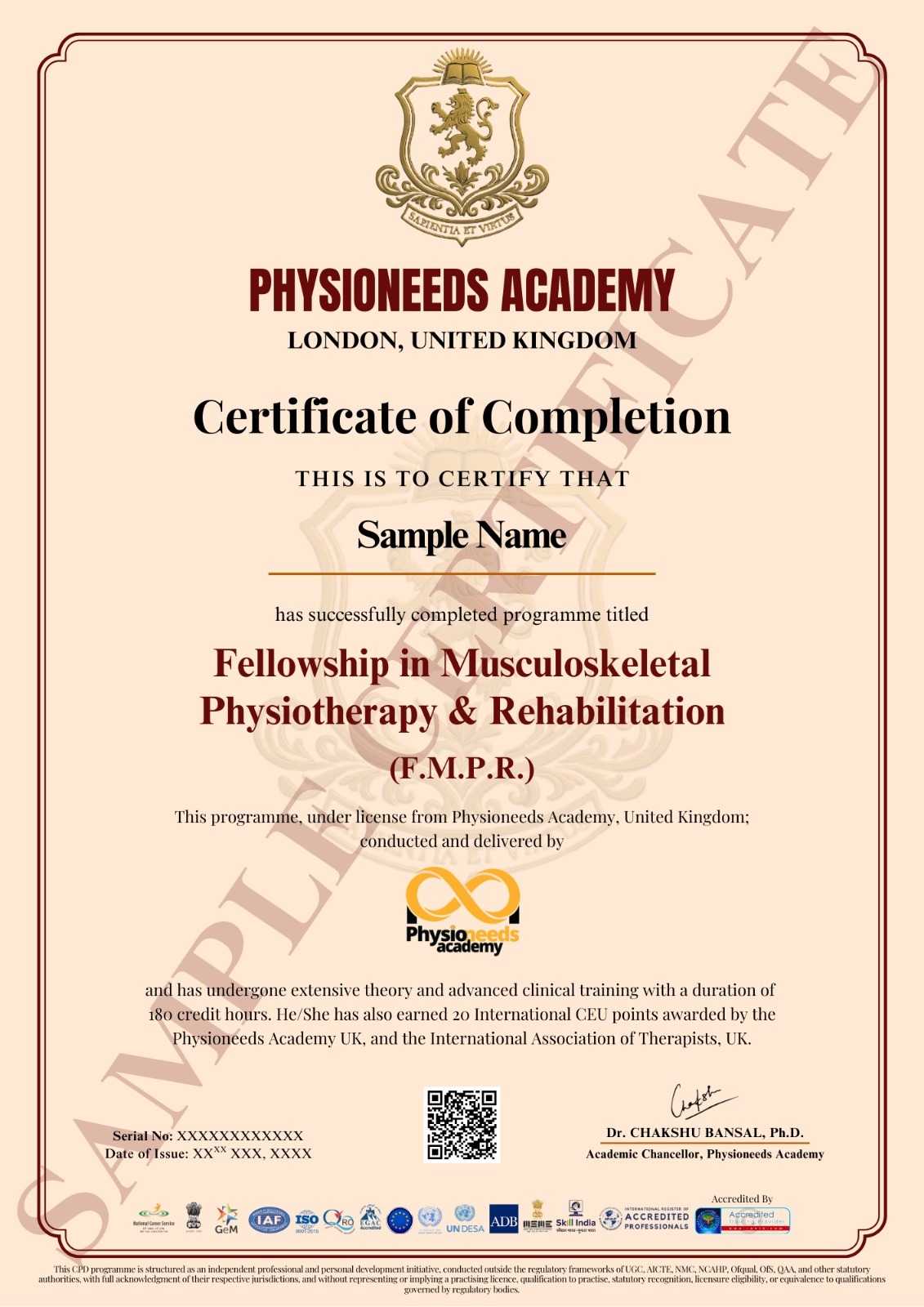Course completion certificate
