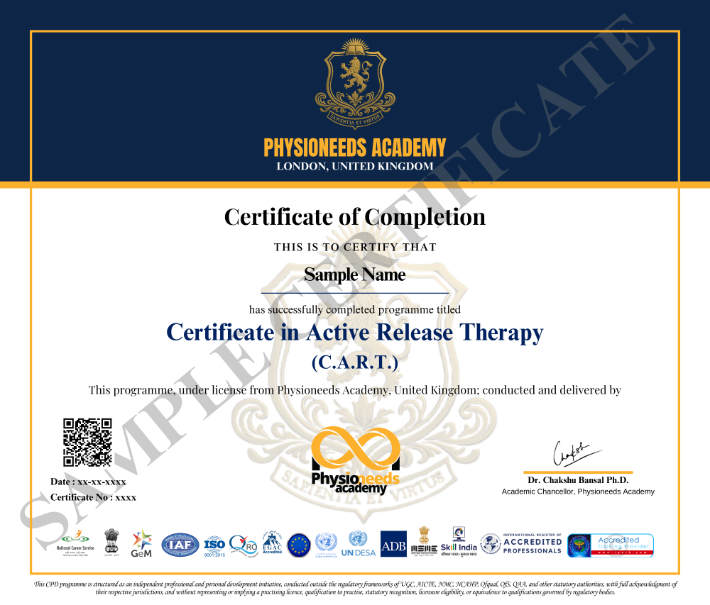 Sample ART certificate image - landscape format